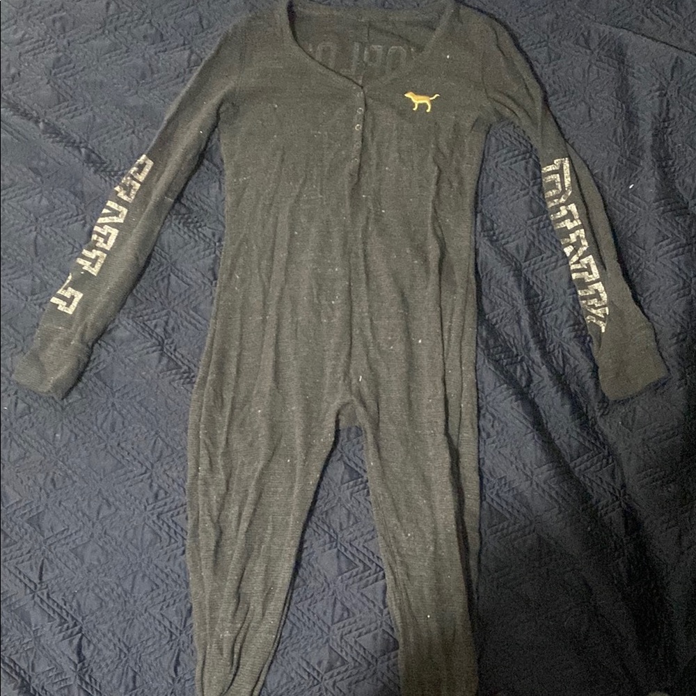 PINK Victoria's Secret Black Pajama Onesie